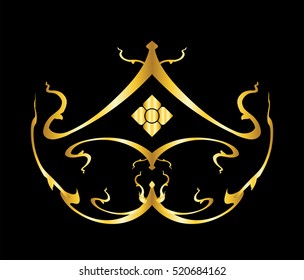 Thai tradition art, gold pattern, illustration design.