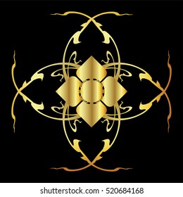 Thai tradition art, gold pattern, illustration design.