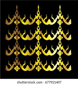 Thai tradition art, gold pattern, illustration design. vector