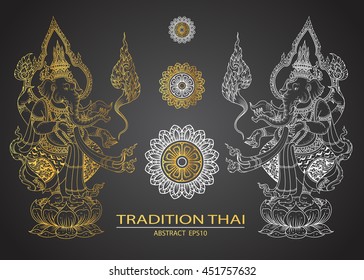 Thai Tradition Buddha Hindu Vector