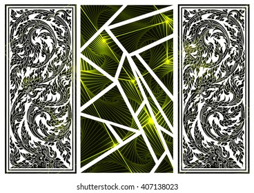 Thai tradition cut on triangle pattern with straight lines