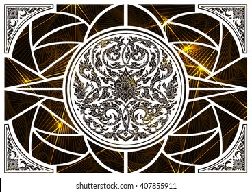 Thai tradition cut on triangle pattern with straight lines