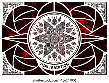 Thai tradition cut on triangle pattern with straight lines