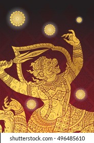 Thai tradition Hanuman characters of Ramayana