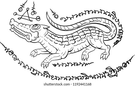 Thai tradition painting,Thai tattoo, vector