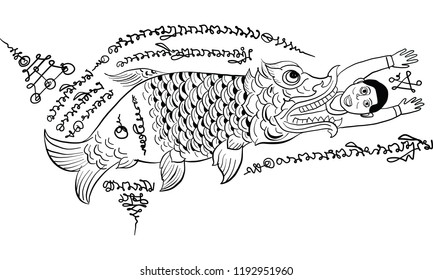 Thai tradition painting,Thai tattoo, vector