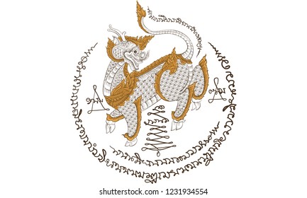 Thai tradition painting,Thai tattoo, vector