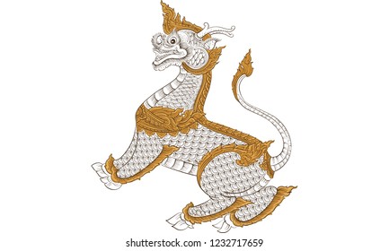 Thai tradition painting,Thai tattoo, vector