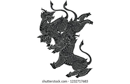 Thai tradition painting,Thai tattoo, vector