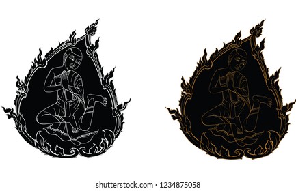 Thai tradition painting,Thai tattoo, vector