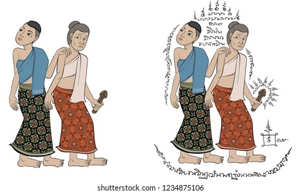 Thai tradition painting,Thai tattoo, vector