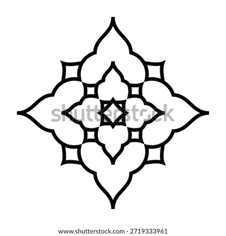 thai tradition pattern icon symbol religion decorative outline