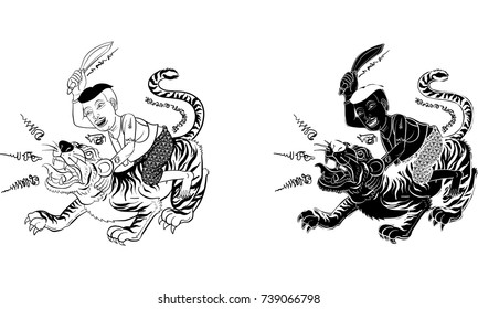 Thai Tradition Tattoo Stock Vector (Royalty Free) 739066798