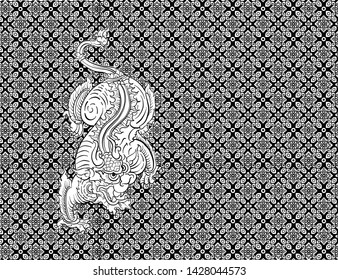 Thai tradition wallpaper, decorate, vector