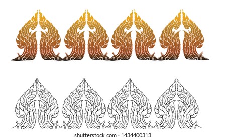 Thai tradition wallpaper, decorate, vector