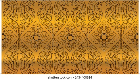 Thai tradition wallpaper, decorate, vector