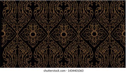 Thai tradition wallpaper, decorate, vector