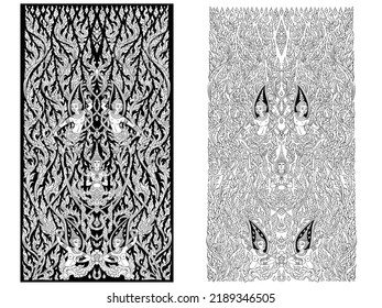 Tapete mit thailändischer Tradition, Dekoration, Vektorgrafik