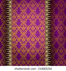 Thai traditional Background, Thai art pattern vector,Thai culture paint.