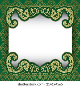 Thai traditional Background, Thai art pattern vector,Thai culture paint.
