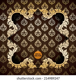 Thai traditional Background, Thai art pattern vector,Thai culture paint.