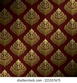 Thai traditional Background, Thai art pattern vector,Thai culture paint.