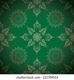 Thai traditional Background, Thai art pattern vector,Thai culture paint.