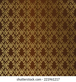 Thai traditional Background, Thai art pattern vector,Thai culture paint.