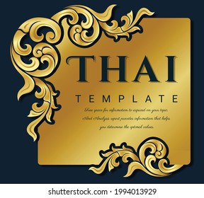 Thai traditional concept. Floral elements for design of invitations, frames, menus, labels and websites.