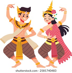 Thai Traditional Dance Performed By Couple