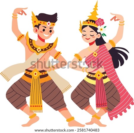 Thai Traditional Dance Performed By Couple