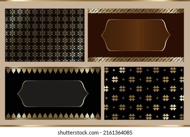 Traditionelles thailändisches Design, thailändischer Hintergrund mit Kopienraum, luxuriöser Musterhintergrund. Vektorgrafik-dekorative Grußkarte oder einladender Design-Hintergrund.