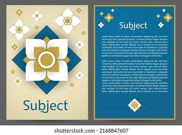 Thai traditional graphic brochure design.