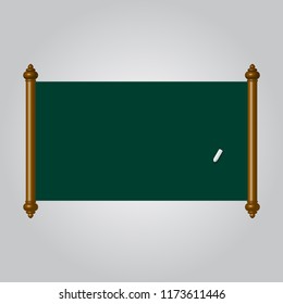 Thai traditional green board with white clay chalk.