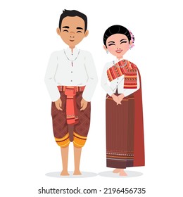 Thai traditional Isan wedding dress cloth in northeast of thailand.