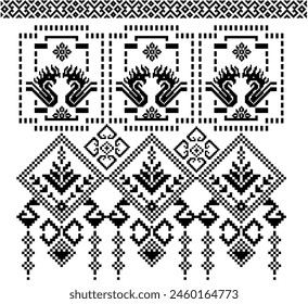 Thai traditional Lanna lantern seamless pattern isolated on white background.