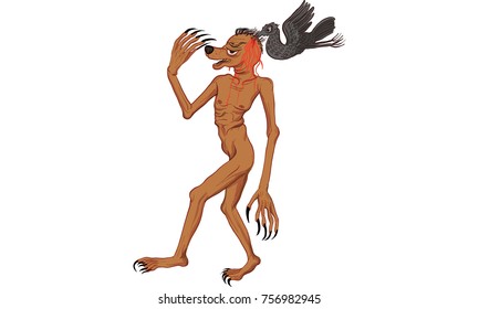 Thai traditional painting, ,Jinn, Thai ghost, hell, vector