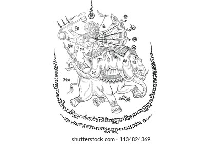 
Thai traditional painting, tattoo, cracked colour painting