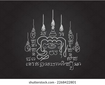 thai traditional painting tattoo vector