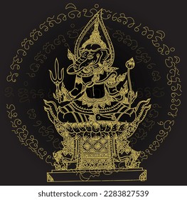 thai traditional painting tattoo vector