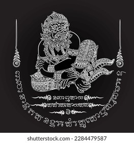 thai traditional painting tattoo vector