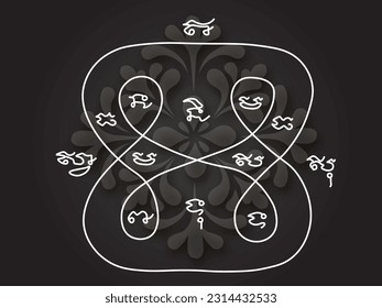 thai traditional painting tattoo vector
