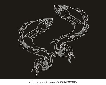  thai traditional painting tattoo vector