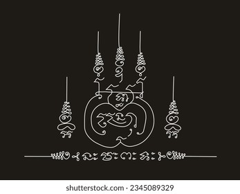 thai traditional painting tattoo vector