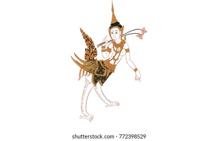 Thai traditional painting vector