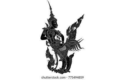 thai traditional painting vector