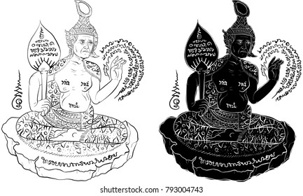 thai traditional painting vector