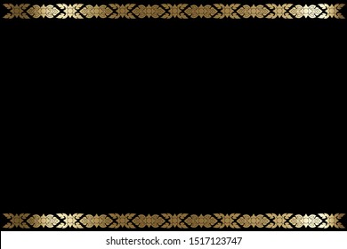 Thai traditional Pattern luxury black and gold design with copy space.  