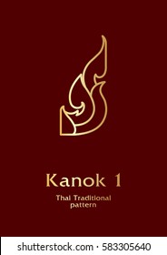 Thai traditional pattern on fabric and element in temple