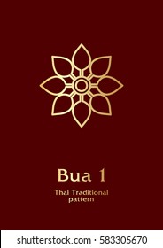 Thai traditional pattern on fabric and element in temple